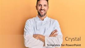  Presentation with professional - Theme featuring handsome-man-with-beard-wearing background and a coral colored foreground