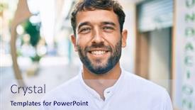  Presentation with beard - Amazing slide deck having handsome-man-with-beard-wearing backdrop and a sky blue colored foreground