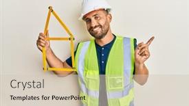  Presentation with build - Audience pleasing PPT theme consisting of handsome-man-with-beard-wearing backdrop and a soft green colored foreground