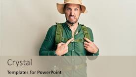  Presentation with forefinger - Slide set consisting of handsome-man-with-beard-wearing background and a mint green colored foreground