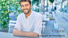  Presentation with beard - Presentation theme with handsome-man-with-beard-wearing background and a light blue colored foreground