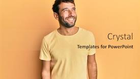  Presentation with beard - Amazing presentation design having handsome-man-with-beard-wearing backdrop and a yellow colored foreground