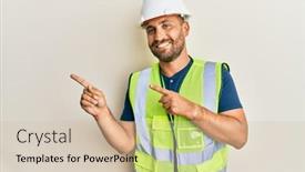  Presentation with beard - Amazing presentation theme having handsome-man-with-beard-wearing backdrop and a soft green colored foreground