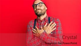  Presentation with beard - PPT theme consisting of handsome-man-with-beard-wearing background and a red colored foreground