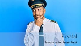  Presentation with airplane pilot - Cool new theme with handsome-man-with-beard-wearing backdrop and a light blue colored foreground