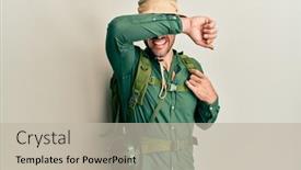  Presentation with explorer - Slides having handsome-man-with-beard-wearing background and a mint green colored foreground