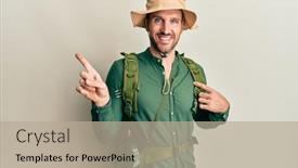  Presentation with explorer - PPT layouts featuring handsome-man-with-beard-wearing background and a mint green colored foreground