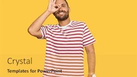  Presentation with beard - Cool new PPT theme with handsome-man-with-beard-wearing backdrop and a yellow colored foreground