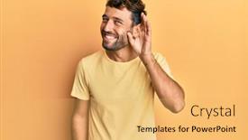  Presentation with beard - Audience pleasing PPT layouts consisting of handsome-man-with-beard-wearing backdrop and a yellow colored foreground