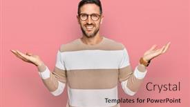  Presentation with beard - PPT theme with handsome-man-with-beard-wearing background and a coral colored foreground