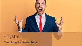  Presentation with beard - Audience pleasing PPT theme consisting of handsome-man-with-beard-wearing backdrop and a gold colored foreground