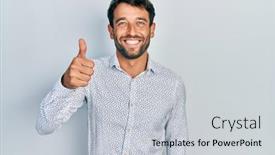  Presentation with beard - Theme enhanced with handsome-man-with-beard-wearing background and a light gray colored foreground