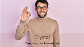  Presentation with beard - PPT theme consisting of handsome-man-with-beard-wearing background and a coral colored foreground