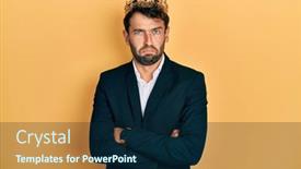  Presentation with king crown - Presentation featuring handsome-man-with-beard-wearing background and a navy blue colored foreground