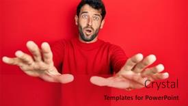  Presentation with beard - Presentation design having handsome-man-with-beard-wearing background and a crimson colored foreground