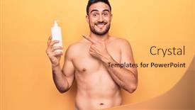  Presentation with beard - Slide deck with handsome-man-with-beard background and a coral colored foreground