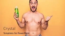  Presentation with aloe vera - Slide deck consisting of handsome-man-with-beard background and a coral colored foreground