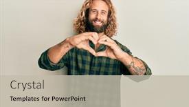  Presentation with fetal heart beat - Colorful theme enhanced with handsome-man-with-beard backdrop and a mint green colored foreground