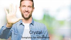  Presentation with blue eyes technology eye scan - PPT layouts consisting of handsome man with blue eyes background and a  colored foreground