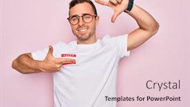  Presentation with face identification - Beautiful theme featuring handsome-man-with-blue-eyes backdrop and a lemonade colored foreground