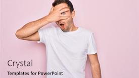  Presentation with blue eyes - PPT layouts enhanced with handsome-man-with-blue-eyes background and a lemonade colored foreground