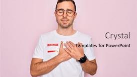  Presentation with face identification - Slide deck enhanced with handsome-man-with-blue-eyes background and a lemonade colored foreground