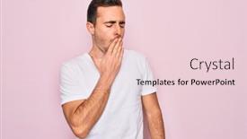  Presentation with blue pink - Colorful PPT layouts enhanced with handsome-man-with-blue-eyes backdrop and a lemonade colored foreground