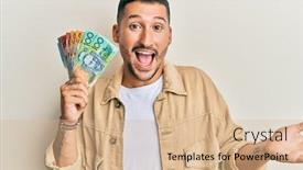  Presentation with australian - Beautiful presentation design featuring handsome-man-with-tattoos-holding backdrop and a soft green colored foreground