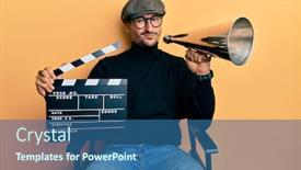  Presentation with film negative - Presentation consisting of handsome-man-with-tattoos-holding background and a ocean colored foreground