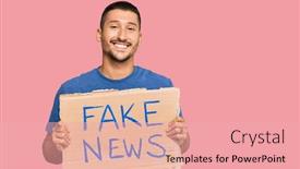  Presentation with fake news - Slides having handsome-man-with-tattoos-holding background and a lemonade colored foreground