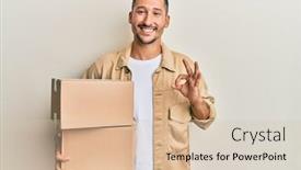  Presentation with friendly - Cool new theme with handsome-man-with-tattoos-holding backdrop and a lemonade colored foreground