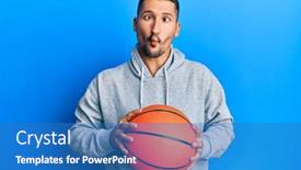  Presentation with fish ball - Slides having handsome-man-with-tattoos-holding background and a teal colored foreground