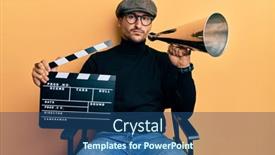  Presentation with film negative - Amazing PPT layouts having handsome-man-with-tattoos-holding backdrop and a ocean colored foreground