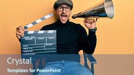  Presentation with video - Slide deck enhanced with handsome-man-with-tattoos-holding background and a ocean colored foreground