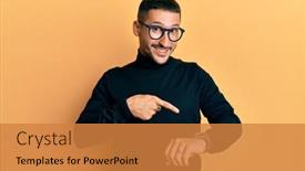  Presentation with upset - PPT theme enhanced with handsome-man-with-tattoos-wearing background and a gold colored foreground