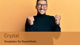  Presentation with closed - Theme enhanced with handsome-man-with-tattoos-wearing background and a gold colored foreground