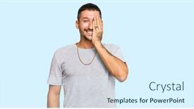  Presentation with emotion - Amazing presentation design having handsome-man-with-tattoos-wearing backdrop and a sky blue colored foreground