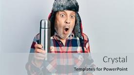  Presentation with handyman - Presentation theme consisting of handsome-mature-handyman-wearing-winter background and a light gray colored foreground