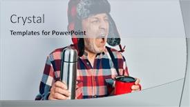  Presentation with handyman - PPT theme featuring handsome-mature-handyman-wearing-winter background and a lemonade colored foreground