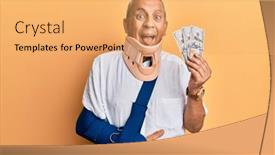  Presentation with cervical - Slide set having handsome-mature-injured-man-wearing background and a yellow colored foreground