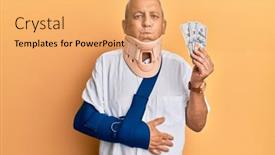  Presentation with cervical - Theme having handsome-mature-injured-man-wearing background and a yellow colored foreground