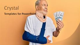  Presentation with cervical - Presentation consisting of handsome-mature-injured-man-wearing background and a yellow colored foreground