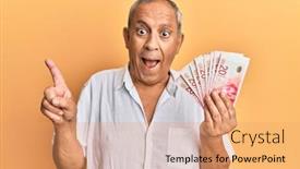  Presentation with holding hotdog - Slide set featuring handsome-mature-man-holding-20 background and a coral colored foreground