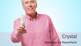  Presentation with light blue dna - Beautiful presentation featuring handsome mature man holding bulb backdrop and a coral colored foreground