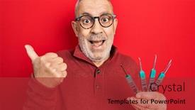  Presentation with man door - Cool new presentation design with handsome-mature-man-holding-picklock backdrop and a red colored foreground