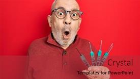  Presentation with man door - Slides having handsome-mature-man-holding-picklock background and a red colored foreground