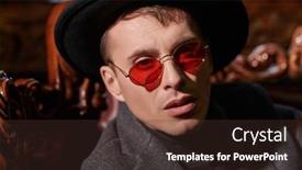  Presentation with gangster - Cool new presentation theme with handsome-mature-man-in-stylish backdrop and a tawny brown colored foreground