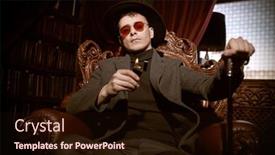  Presentation with gangster - PPT layouts with handsome-mature-man-in-stylish background and a wine colored foreground