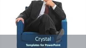  Presentation with mature students sitting at desks - Colorful presentation theme enhanced with handsome mature man sitting in armchair on white background backdrop and a ocean colored foreground