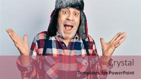  Presentation with winter - Colorful PPT layouts enhanced with handsome-mature-man-wearing-winter backdrop and a coral colored foreground